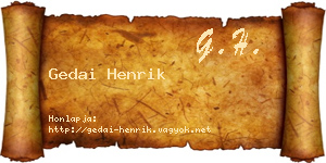 Gedai Henrik névjegykártya